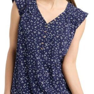 Ragwear (Vegan) - Saltty Print Tank Top - 2000 Midnight (Navy)- Small - NWT